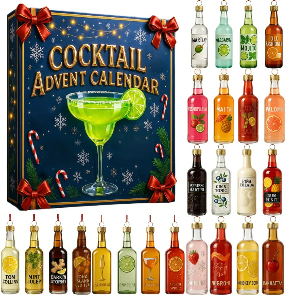 24-Day Mini Cocktail Bottle Advent Calendar | Fun Holiday Ornaments 1