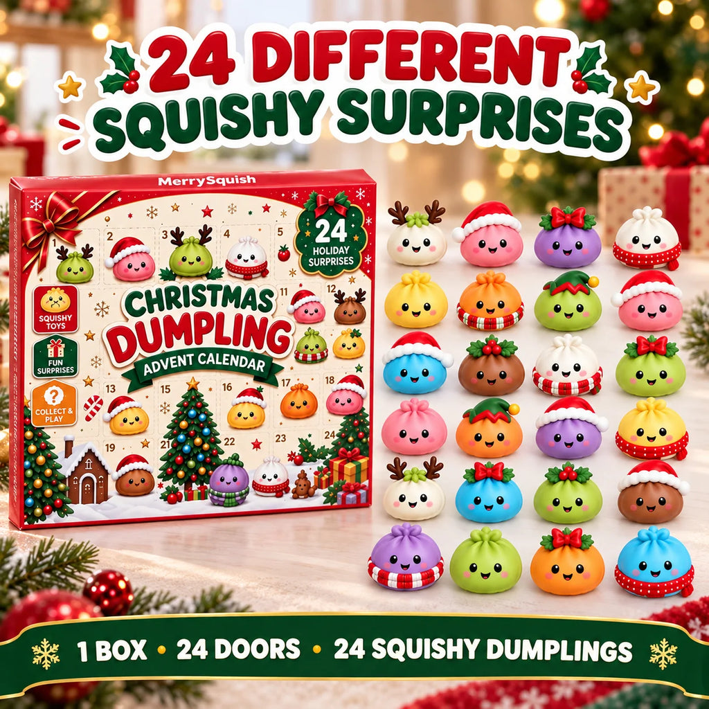 24-Door Advent Calendar with Soft Squeezable Dumpling Figures 0