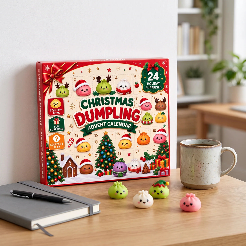 24-Door Advent Calendar with Soft Squeezable Dumpling Figures 1