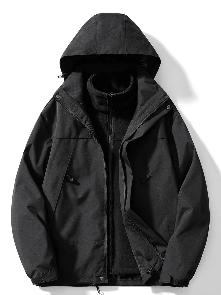 3-in-1 Waterproof Outdoor Jacket with Detachable Hood 0