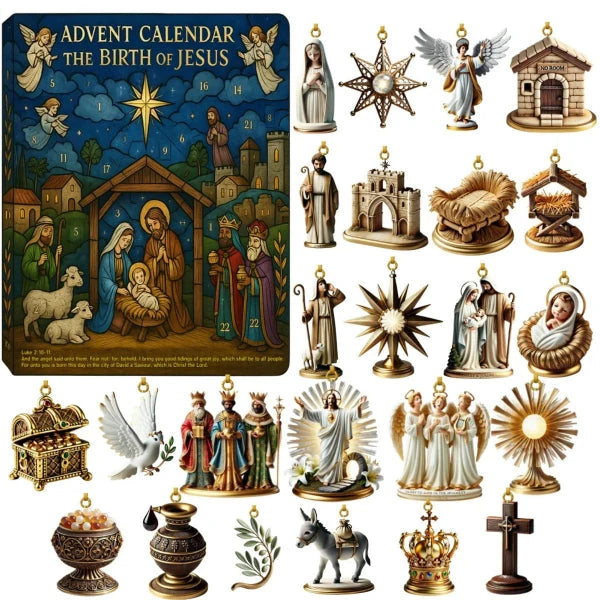 Advent Calendar with 24 Nativity Figures | Christmas Story Countdown 0