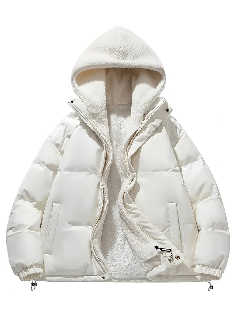 Black Puffer Jacket Women | Soft Sherpa-Lined Winter Coat 0