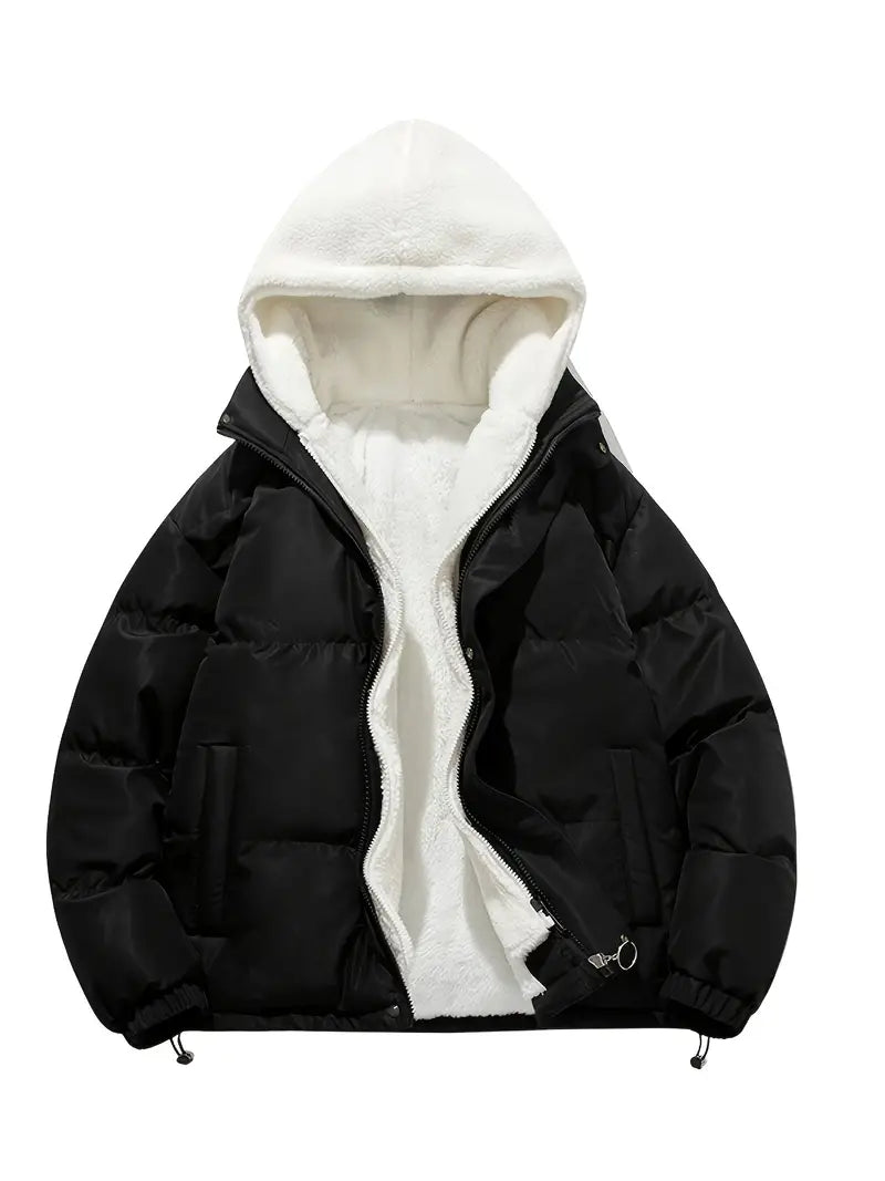 Black Puffer Jacket Women | Soft Sherpa-Lined Winter Coat 1