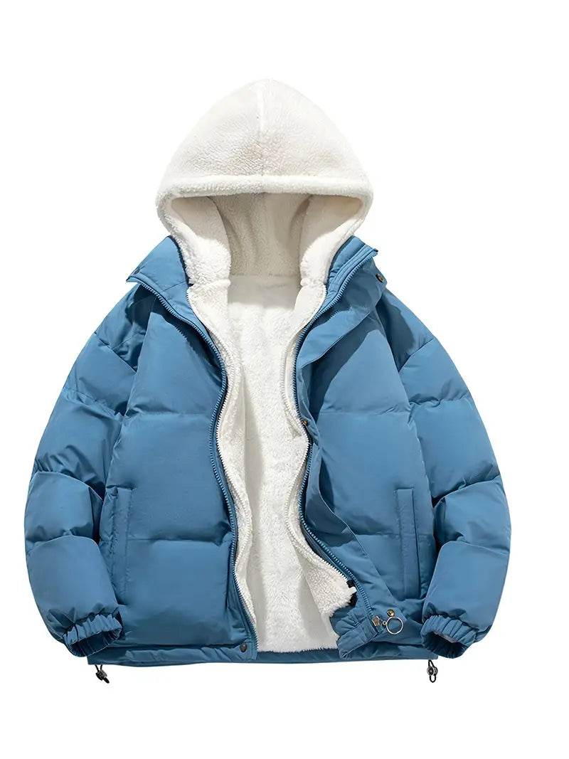 Black Puffer Jacket Women | Soft Sherpa-Lined Winter Coat 3