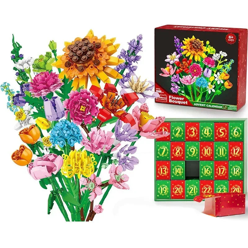 Building Blocks Advent Calendar | 24 Floral DIY Bouquet Set 3