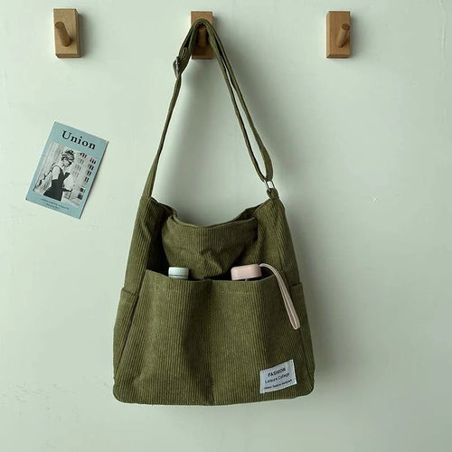 Corduroy Crossbody Bag | Lightweight Shoulder Bag for Everyday Use 0
