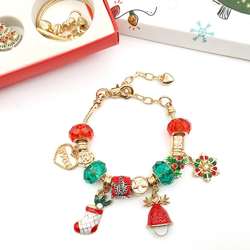 DIY Christmas Charm Bracelet Kit | 24 Festive Charms & Beads 1