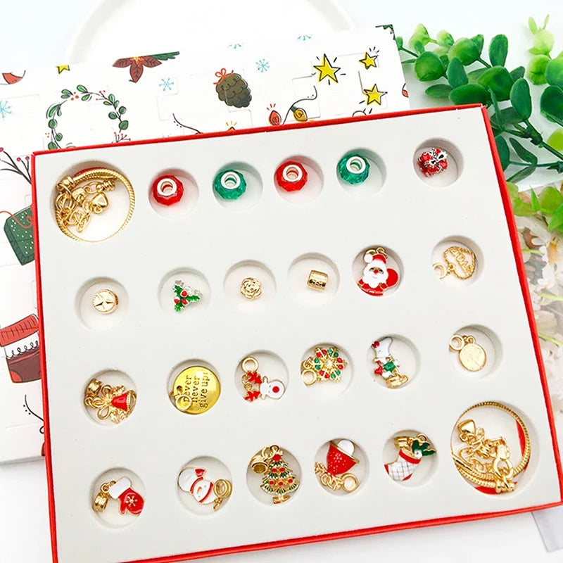 DIY Christmas Charm Bracelet Kit | 24 Festive Charms & Beads 2