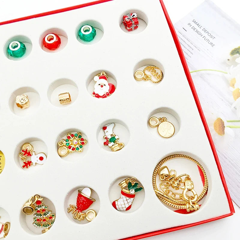 DIY Christmas Charm Bracelet Kit | 24 Festive Charms & Beads 3
