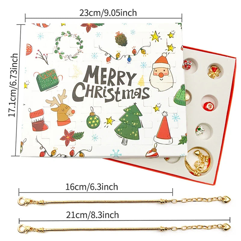 DIY Christmas Charm Bracelet Kit | 24 Festive Charms & Beads 4