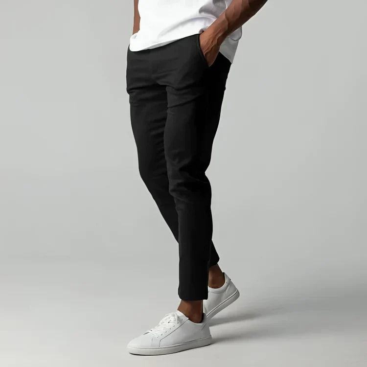 Flexible Fit Chino Trousers | Tapered Leg Comfort Pants 0