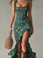 Floral Maxi Dress with Sleeves | Lightweight Boho Long Dress for Women 4