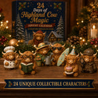 Highland Cow Advent Calendar | 24 Miniature Figures Christmas Countdown Set 2