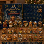 Highland Cow Advent Calendar | 24 Miniature Figures Christmas Countdown Set 3