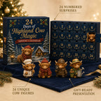 Highland Cow Advent Calendar | 24 Miniature Figures Christmas Countdown Set 6