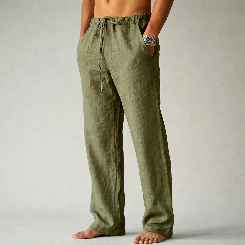 Lightweight Linen Trousers | Tailored Fit Breathable Pants 1