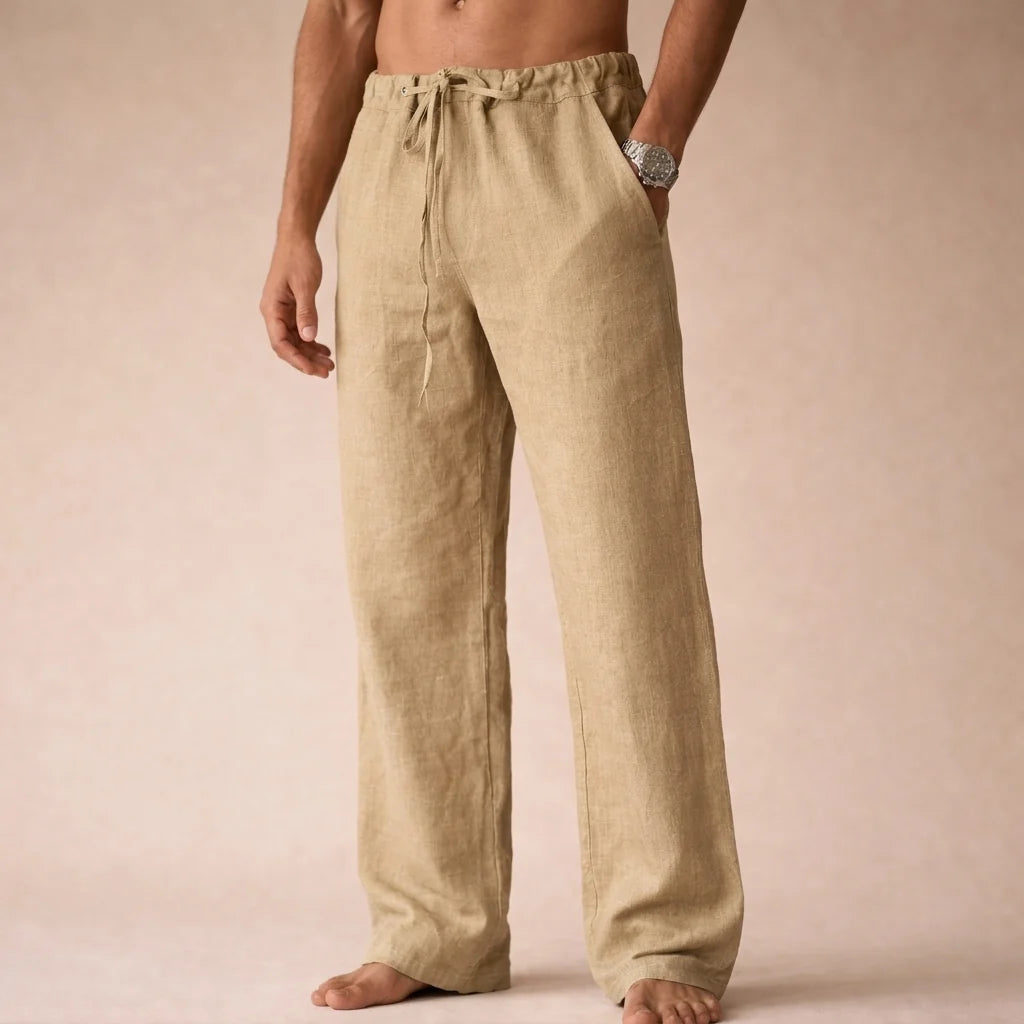 Lightweight Linen Trousers | Tailored Fit Breathable Pants 2