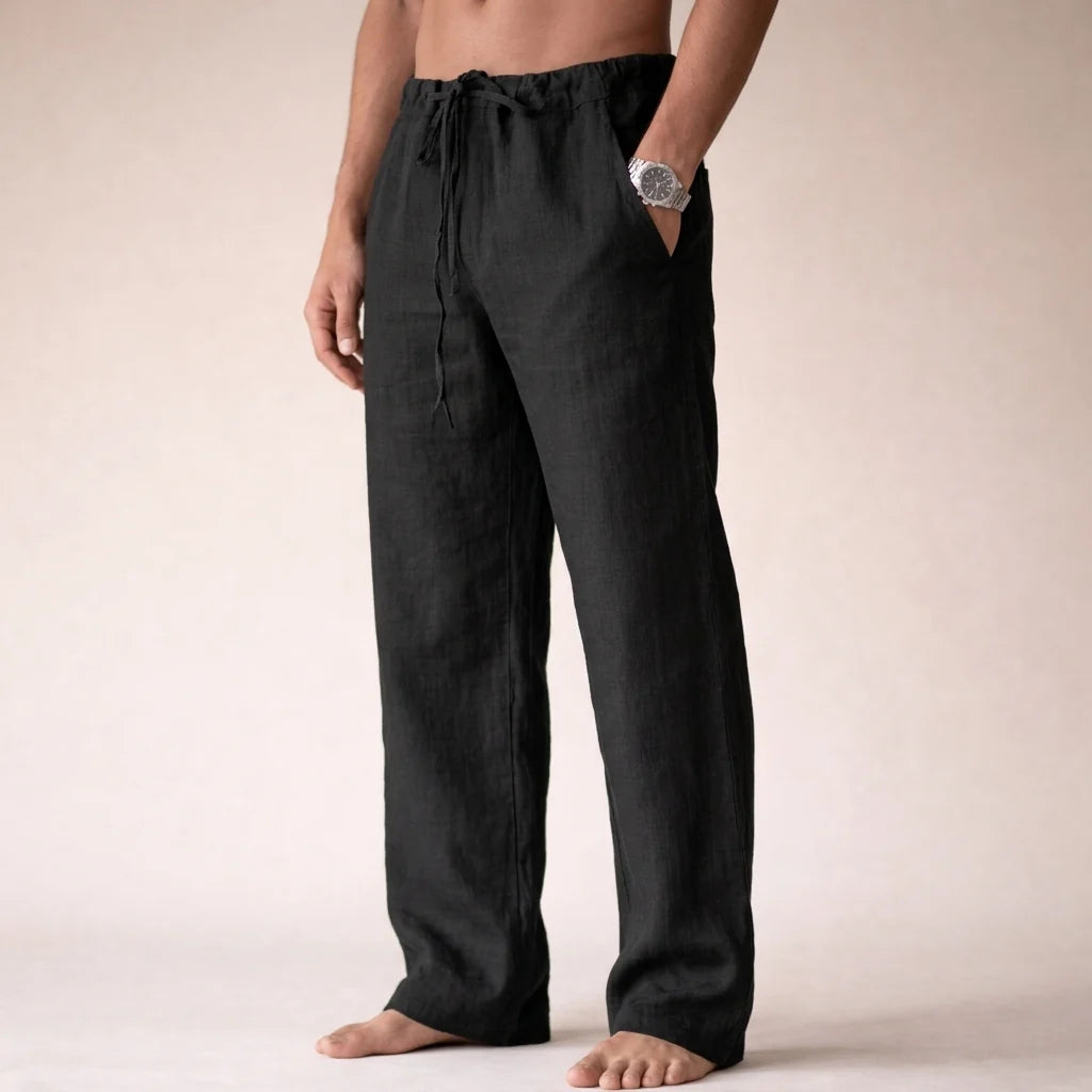 Lightweight Linen Trousers | Tailored Fit Breathable Pants 3