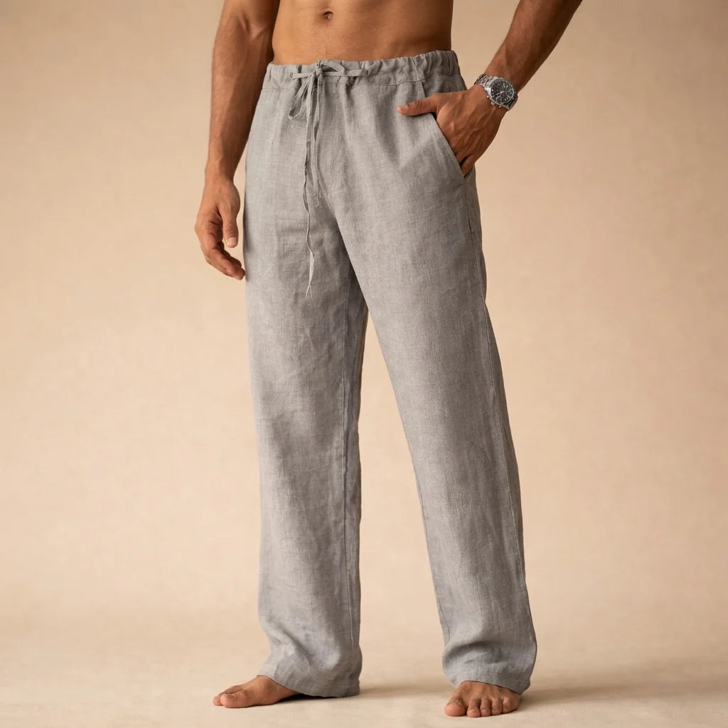 Lightweight Linen Trousers | Tailored Fit Breathable Pants 4