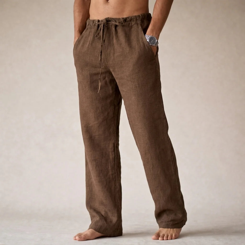 Lightweight Linen Trousers | Tailored Fit Breathable Pants 5