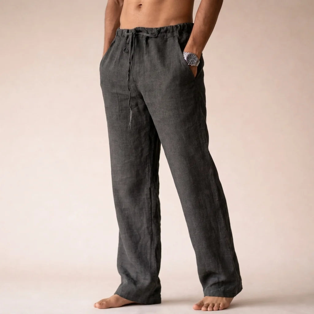 Lightweight Linen Trousers | Tailored Fit Breathable Pants 7