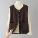 Lightweight Women's Vest | Soft Sheepskin Layered Style 1
