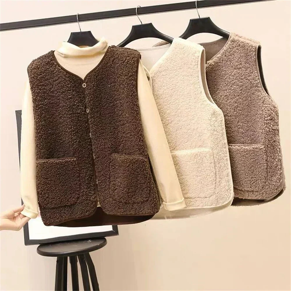 Lightweight Women's Vest | Soft Sheepskin Layered Style 4
