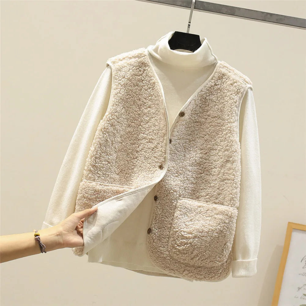 Lightweight Women's Vest | Soft Sheepskin Layered Style 7