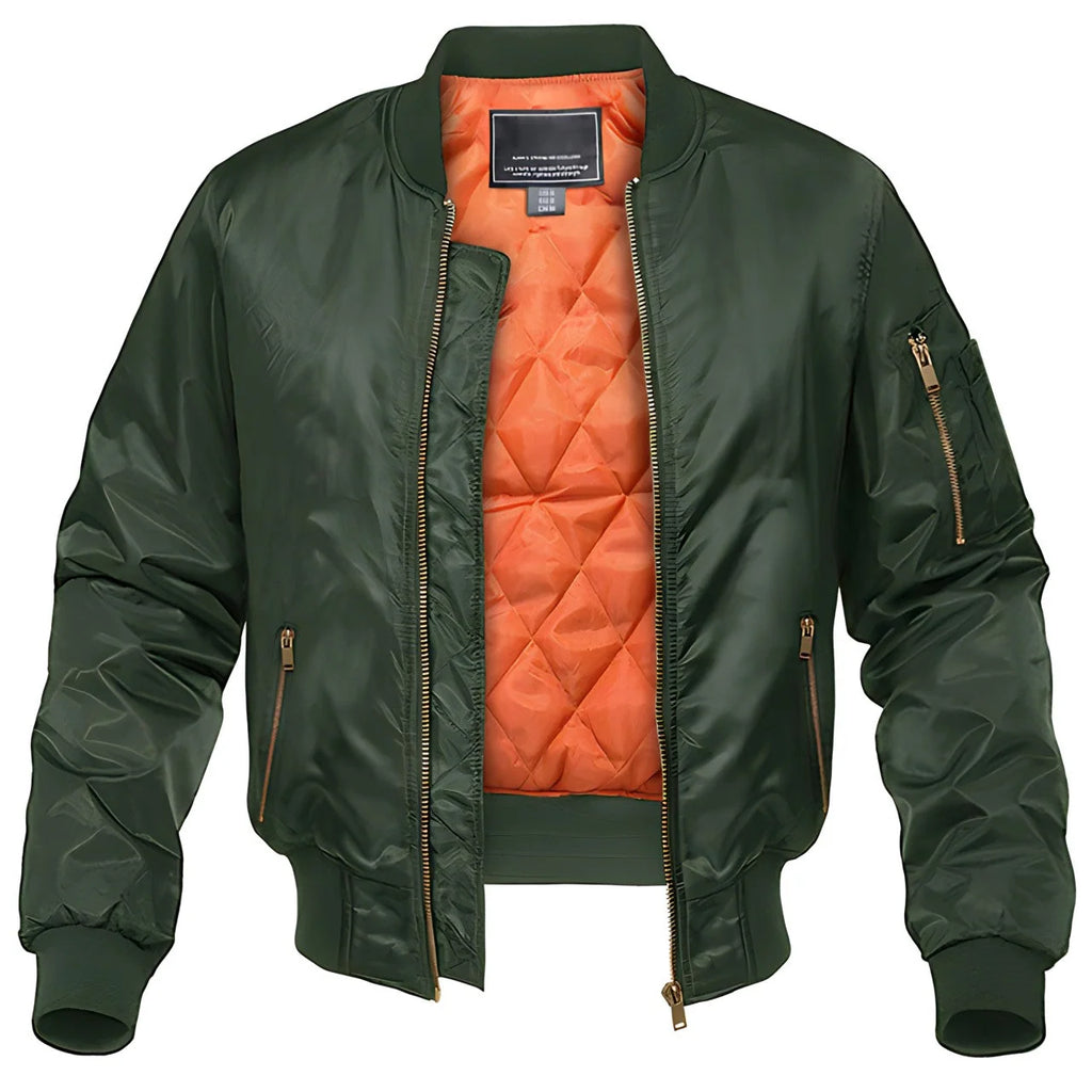 Men's Bomber Jacket | Warm Aviator-Style Zip Coat 2