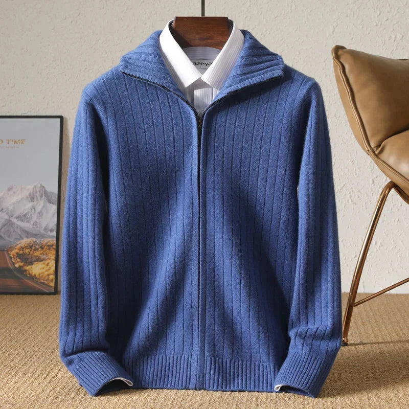 Men's Cardigan Sweater | Soft Merino Wool Zip Up Cardigan 0