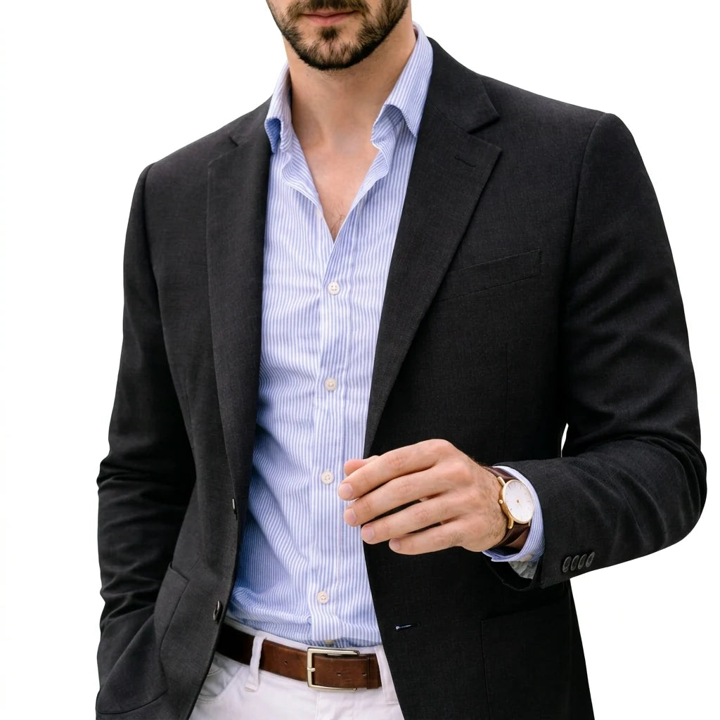 Men's Casual Blazer | Tailored Fit Knit Sport Coat Jacket 6