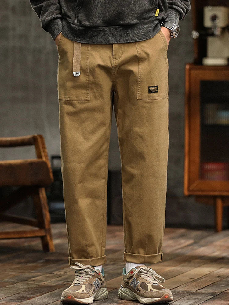 Men's Casual Pants | Relaxed Fit Cotton Utility Trousers 2