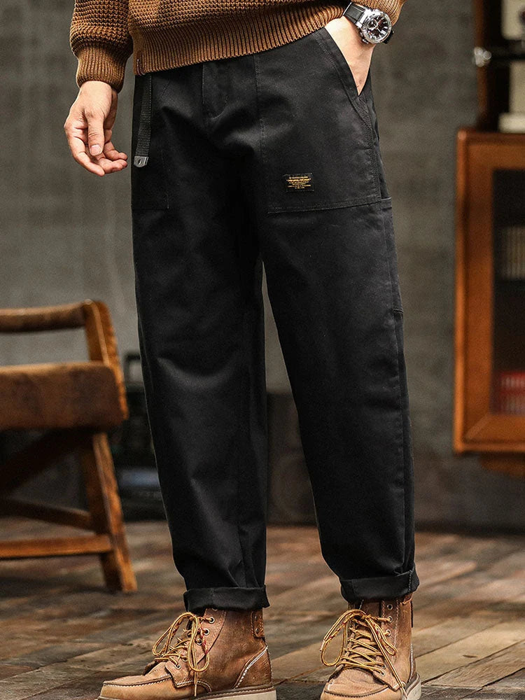Men's Casual Pants | Relaxed Fit Cotton Utility Trousers 3