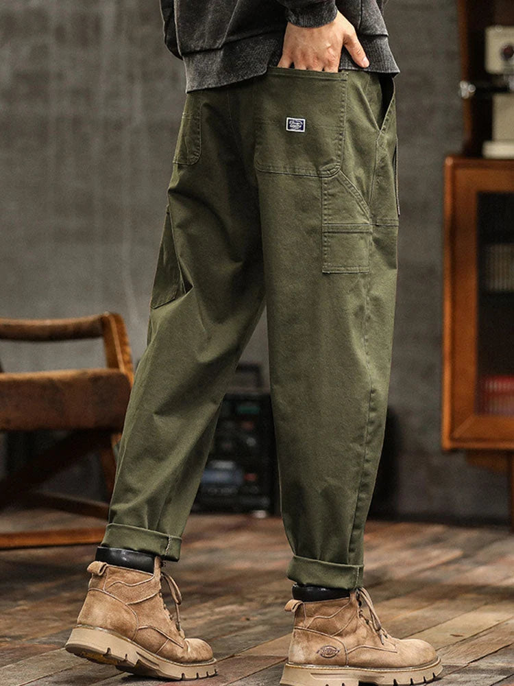 Men's Casual Pants | Relaxed Fit Cotton Utility Trousers 4