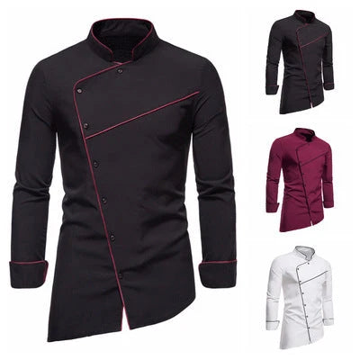 Men's Chef Jacket | Professional Chef Coat with Red Contrast Stitching 1
