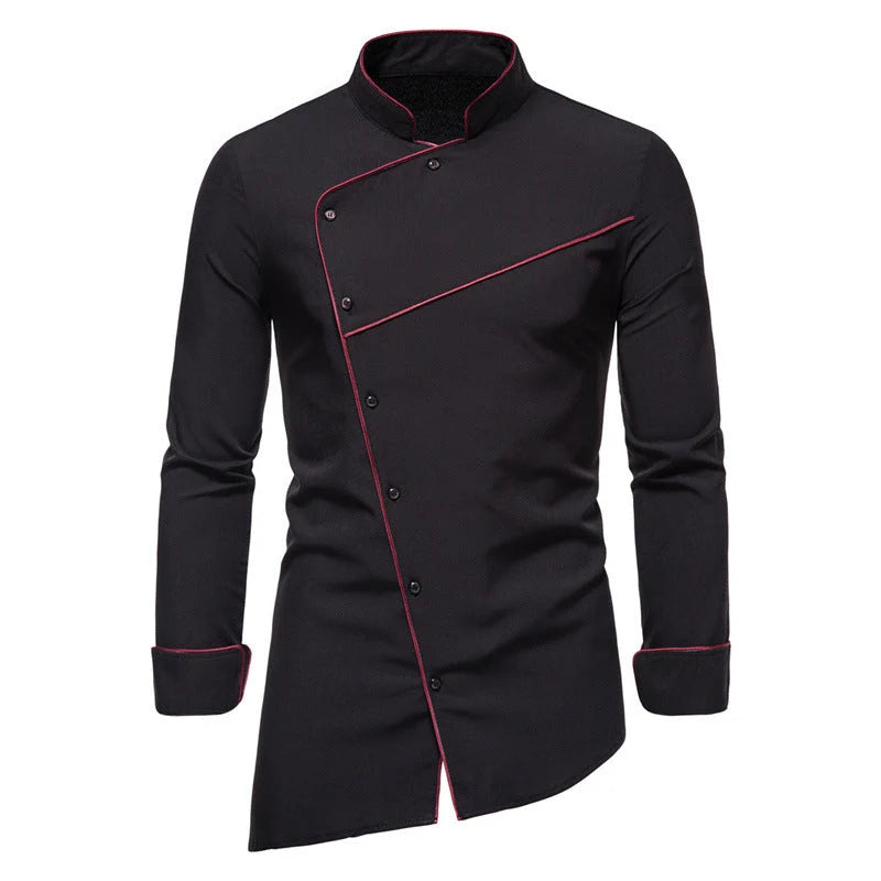 Men's Chef Jacket | Professional Chef Coat with Red Contrast Stitching 2