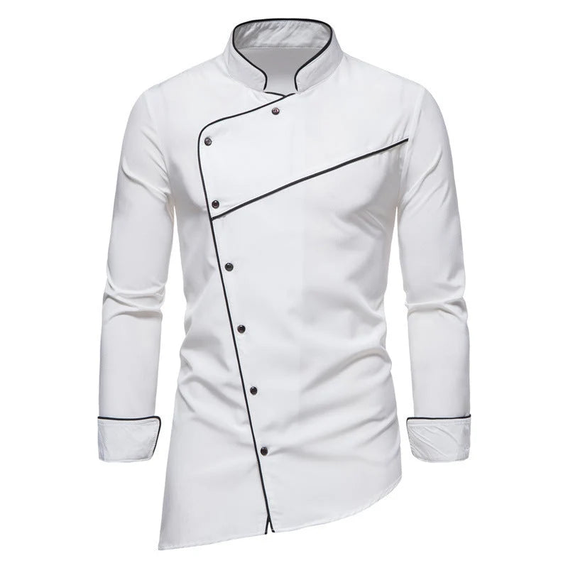 Men's Chef Jacket | Professional Chef Coat with Red Contrast Stitching 6
