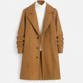 Men's Classic Long Coat | Regular Fit Solid Colour Overcoat 0