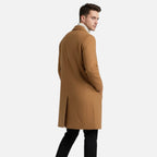 Men's Classic Long Coat | Regular Fit Solid Colour Overcoat 2