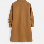 Men's Classic Long Coat | Regular Fit Solid Colour Overcoat 5