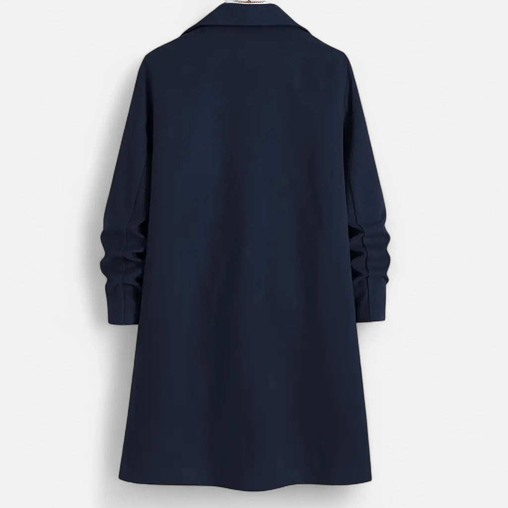 Men's Classic Long Coat | Regular Fit Solid Colour Overcoat 6