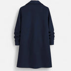 Men's Classic Long Coat | Regular Fit Solid Colour Overcoat 6