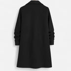 Men's Classic Long Coat | Regular Fit Solid Colour Overcoat 7