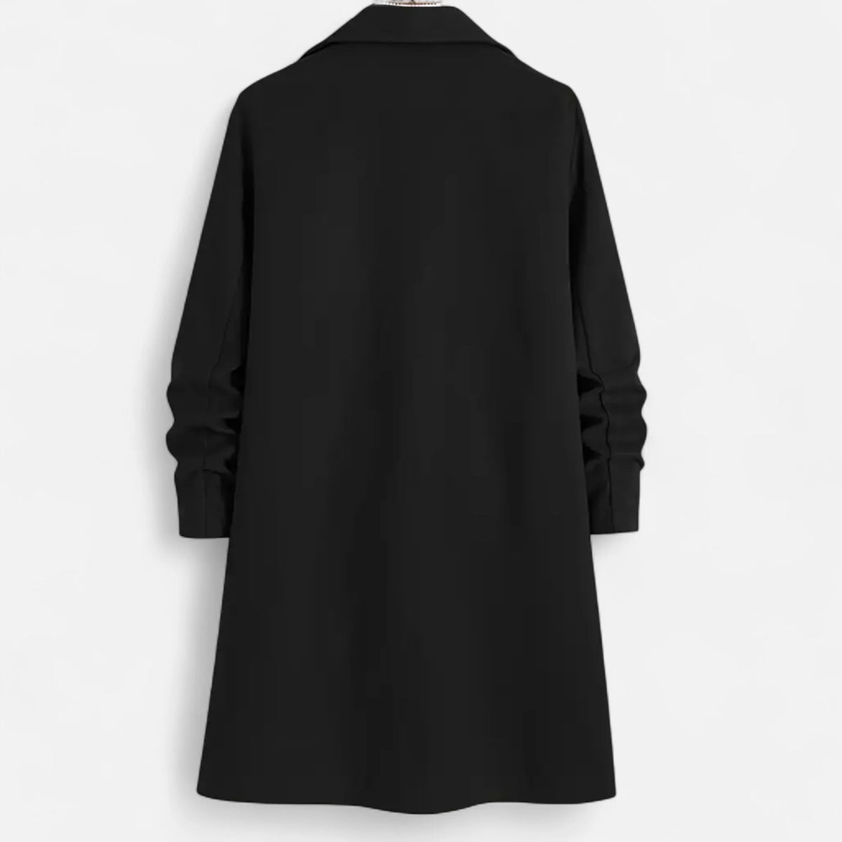 Men's Classic Long Coat | Regular Fit Solid Colour Overcoat 7