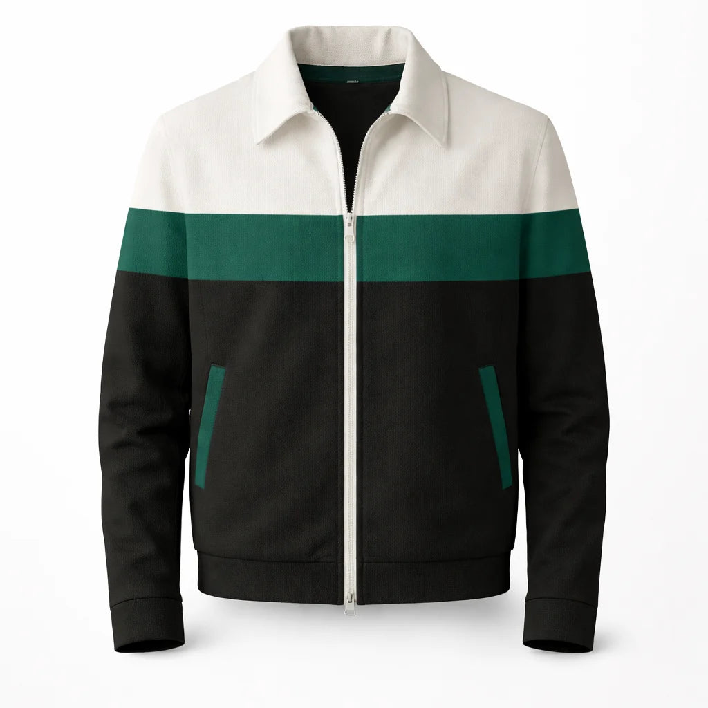 Men's Colourblock Zip Jacket | Lightweight Casual Outerwear 3