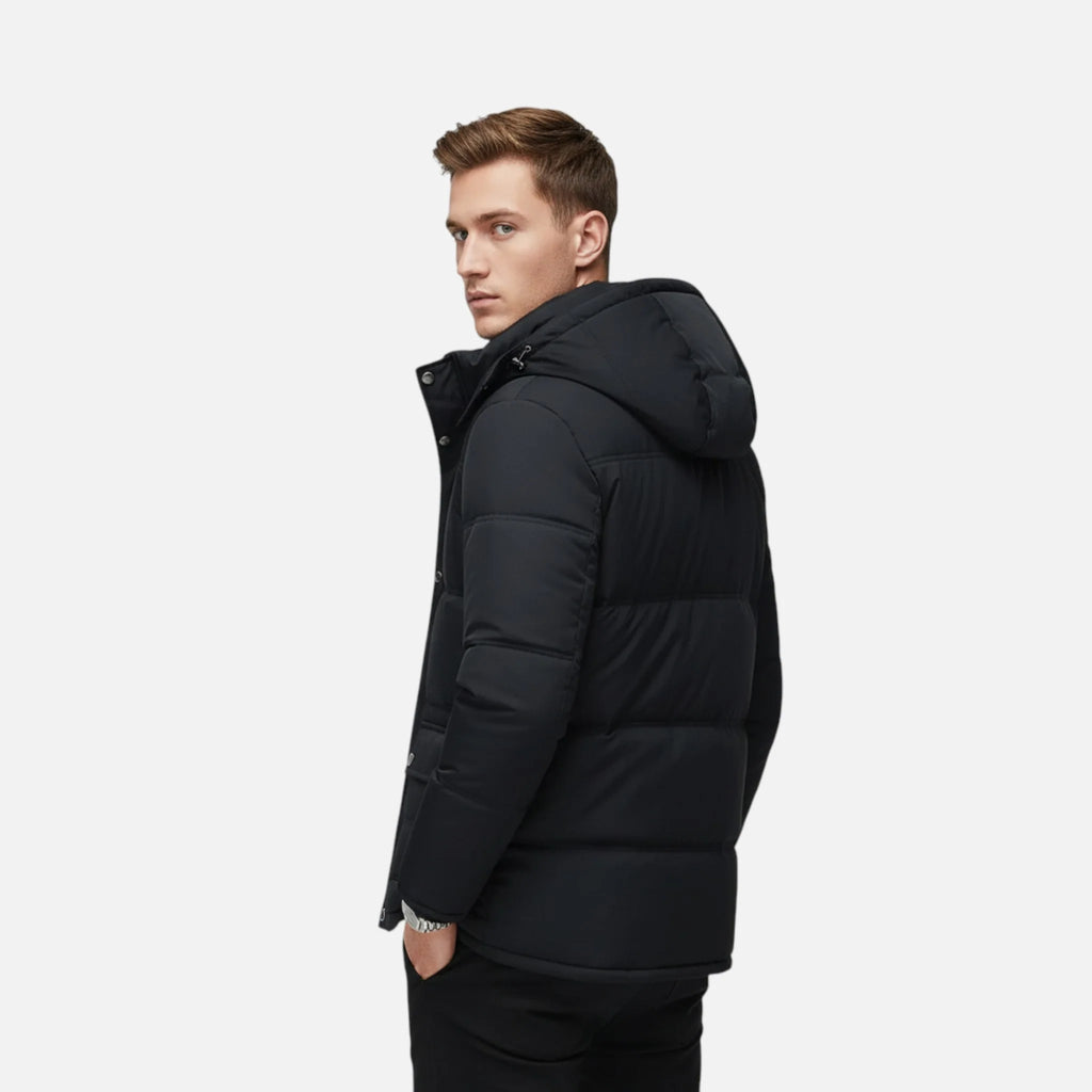 Men's Cotton-Padded Hooded Jacket with Fur Lining | Warm Insulated Coat 2