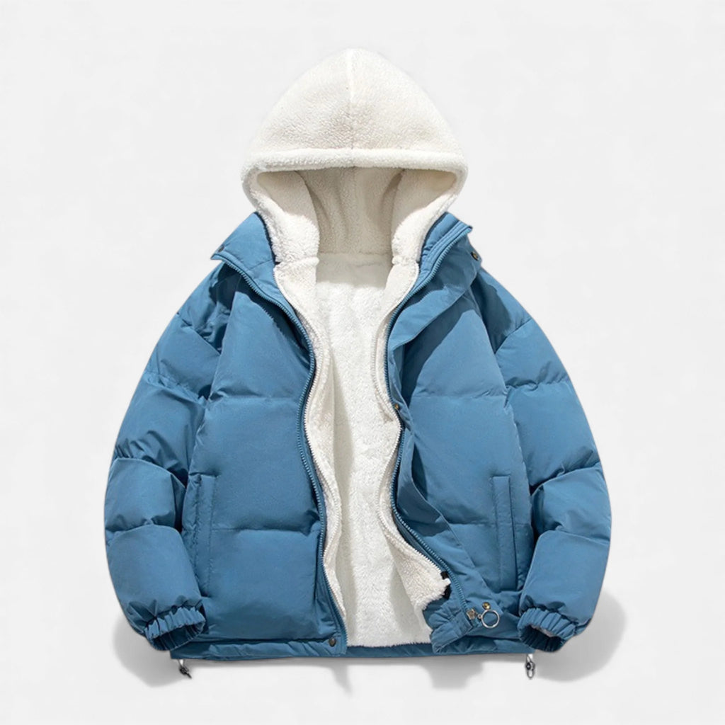 Men's Cotton Fleece Jacket | Relaxed Fit Warm Winter Coat 4