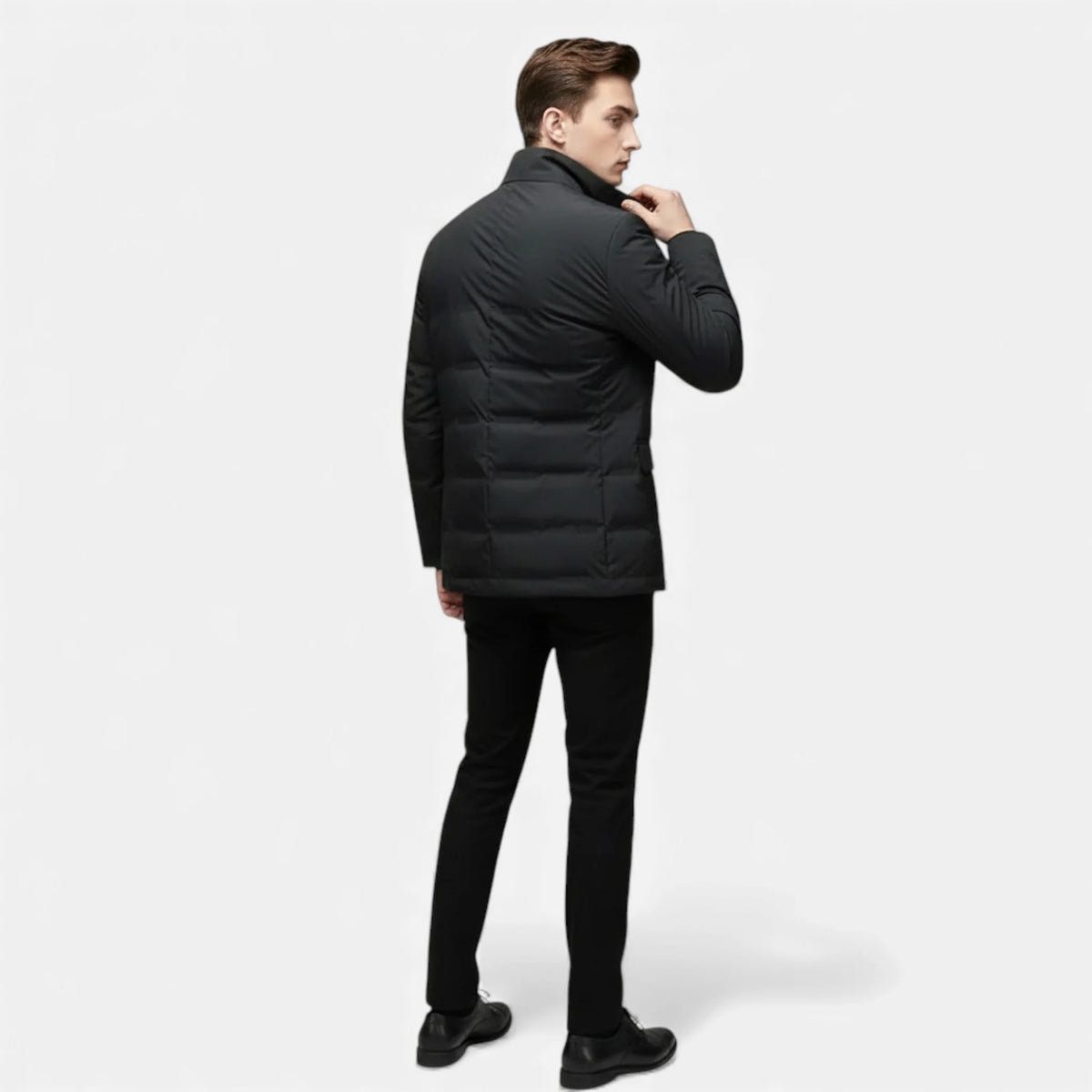 Men's Down-Filled Winter Jacket | Quilted Mid-Length Coat 2