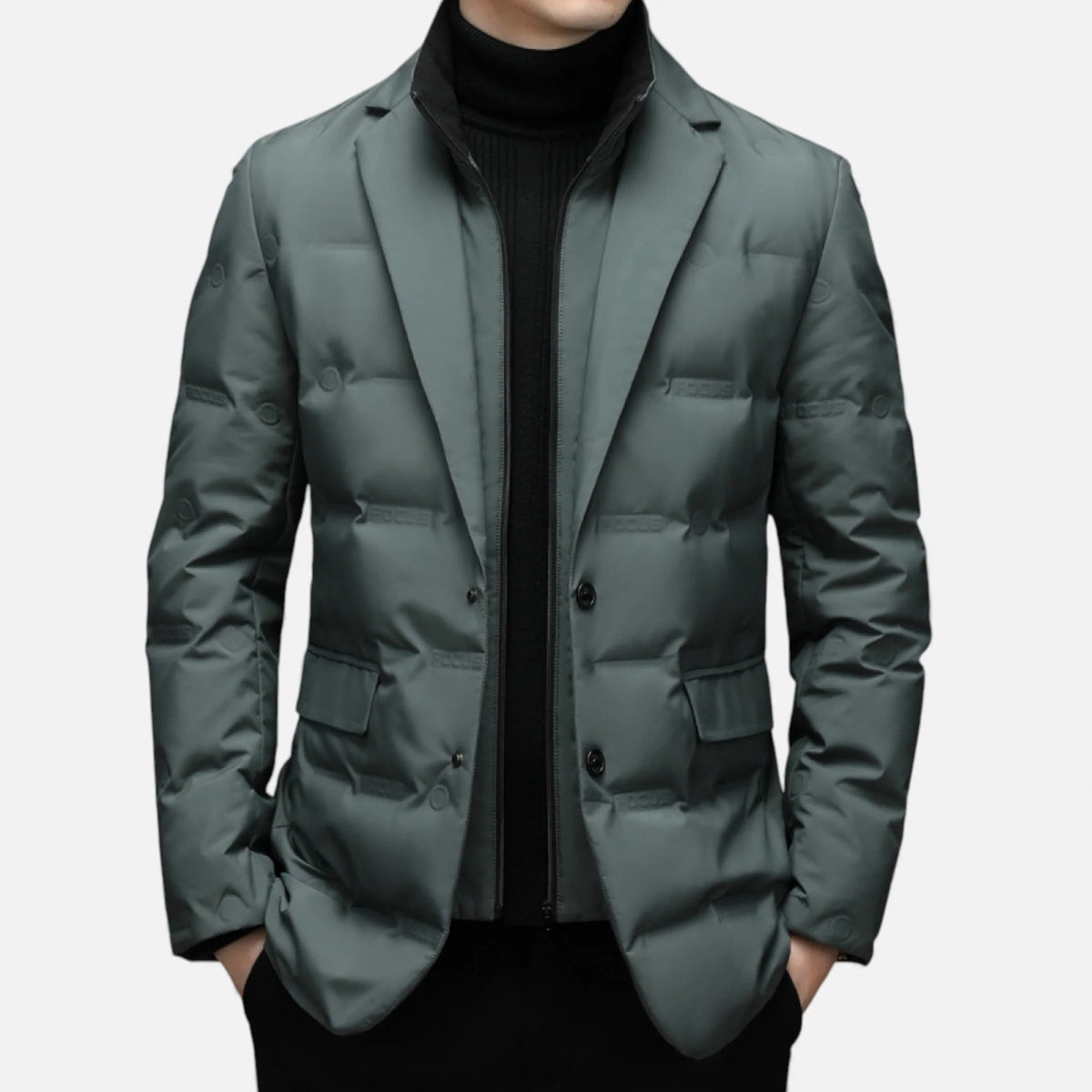 Men's Down-Filled Winter Jacket | Quilted Mid-Length Coat 3