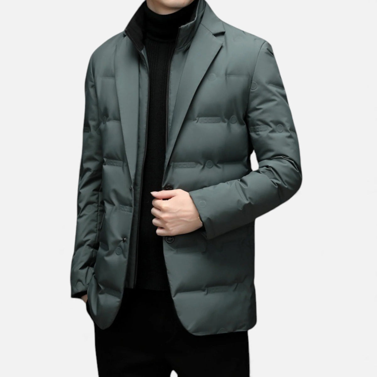 Men's Down-Filled Winter Jacket | Quilted Mid-Length Coat 4